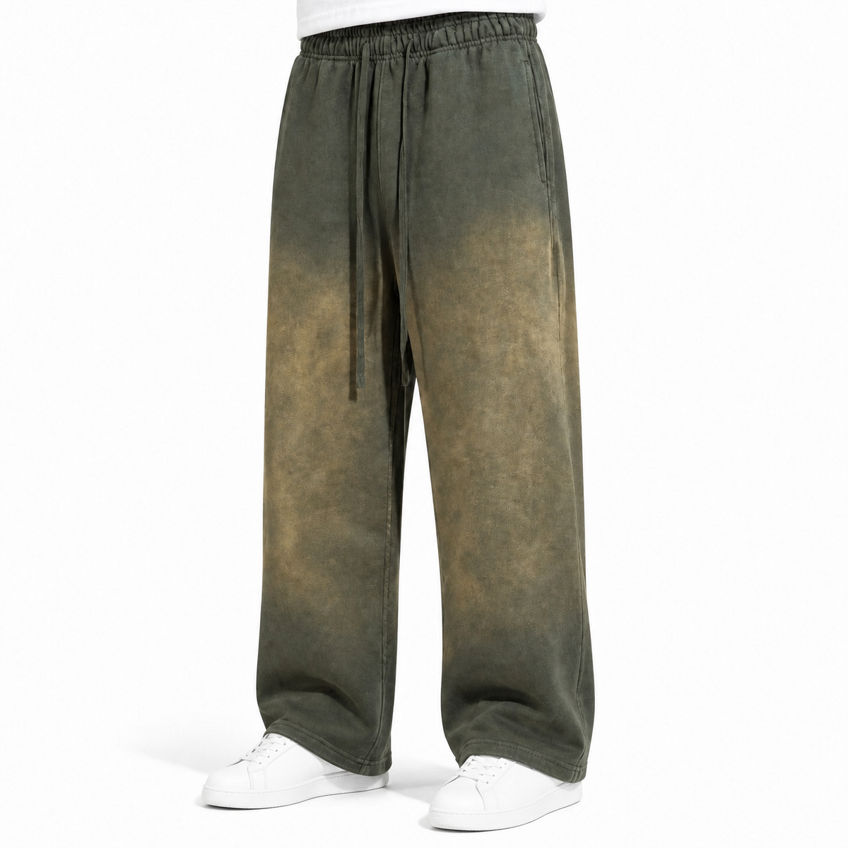 You Can Customize Your Favorite Pattern Sweatpants Dyeing and Distressing Men's Wide Fit Washed Out Men Sweatpants High Quality