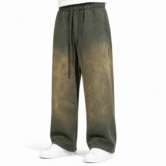 You Can Customize Your Favorite Pattern Sweatpants Dyeing and Distressing Men's Wide Fit Washed Out Men Sweatpants High Quality