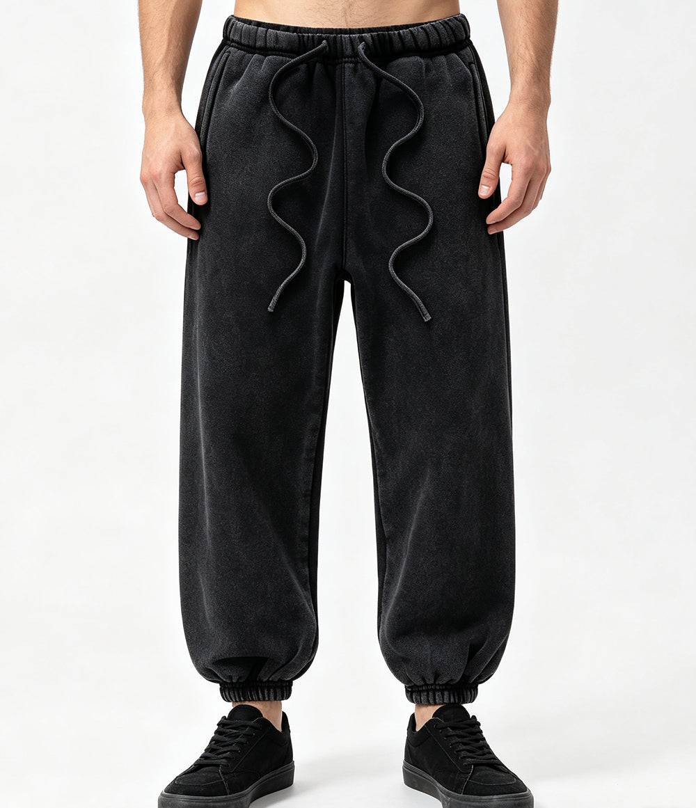 Sweatpants Wholesale Washed and Padded 100% Pure Cotton High Quality Children's Ankle Length Sweatpants Fall and Winter Style