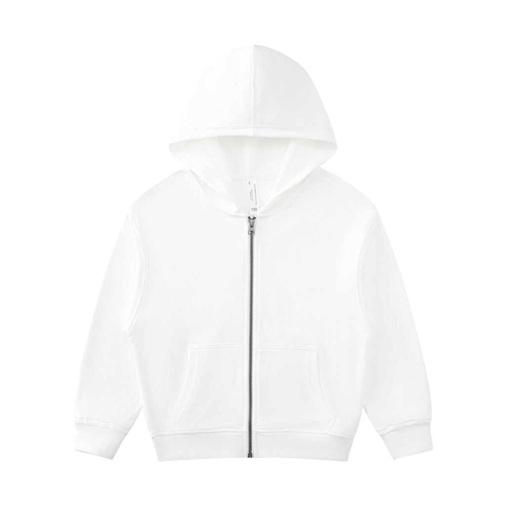 Children's Hoodies Sublimation 100% Cotton Heavyweight Blank Full Zip French Terry High Quality Streetwear Kids Hoodies