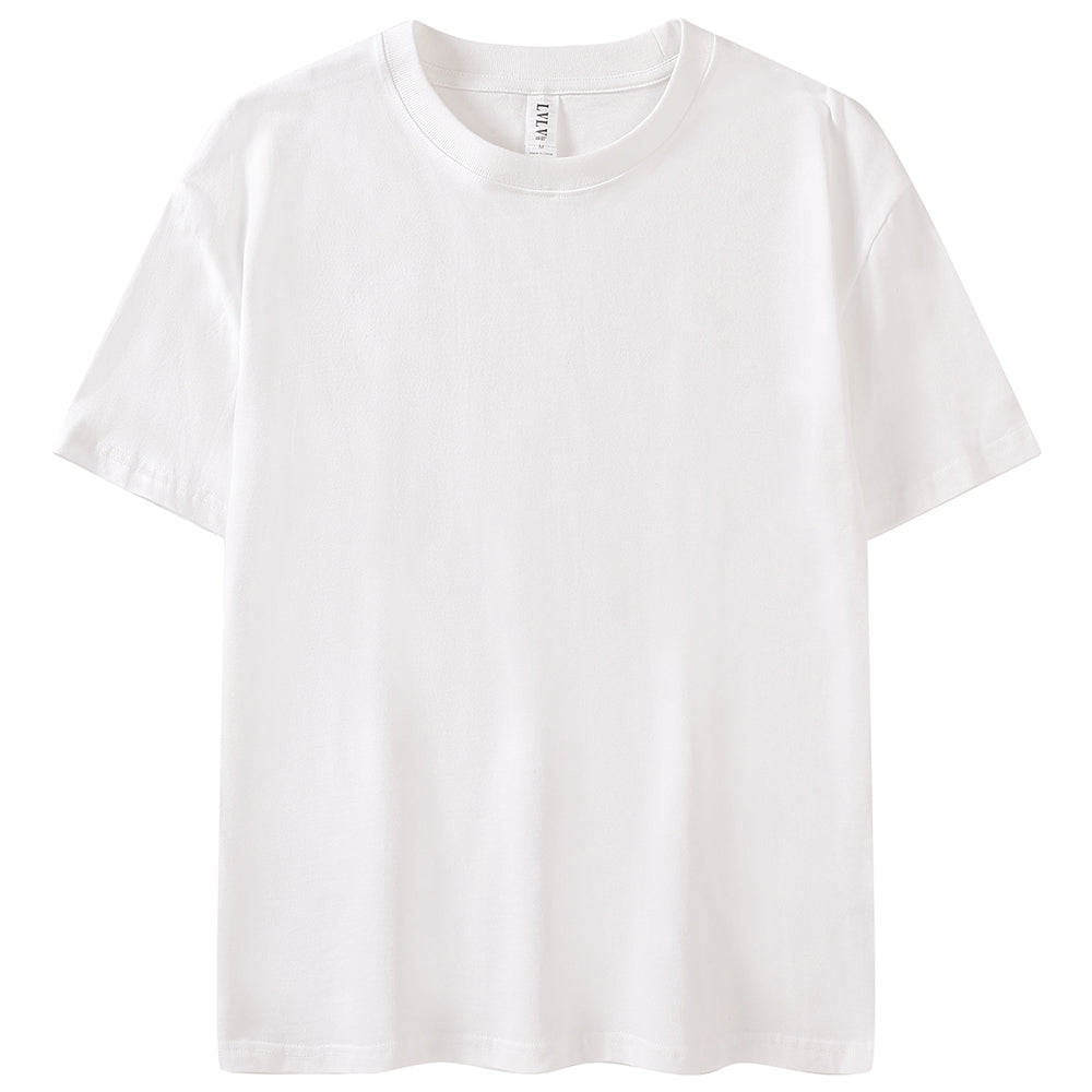 Streetwear Tshirt Pure Color High Quality Blank Custom Distressed Embroidery Round Neck Short Sleeve Heat Transfers for T-shirts