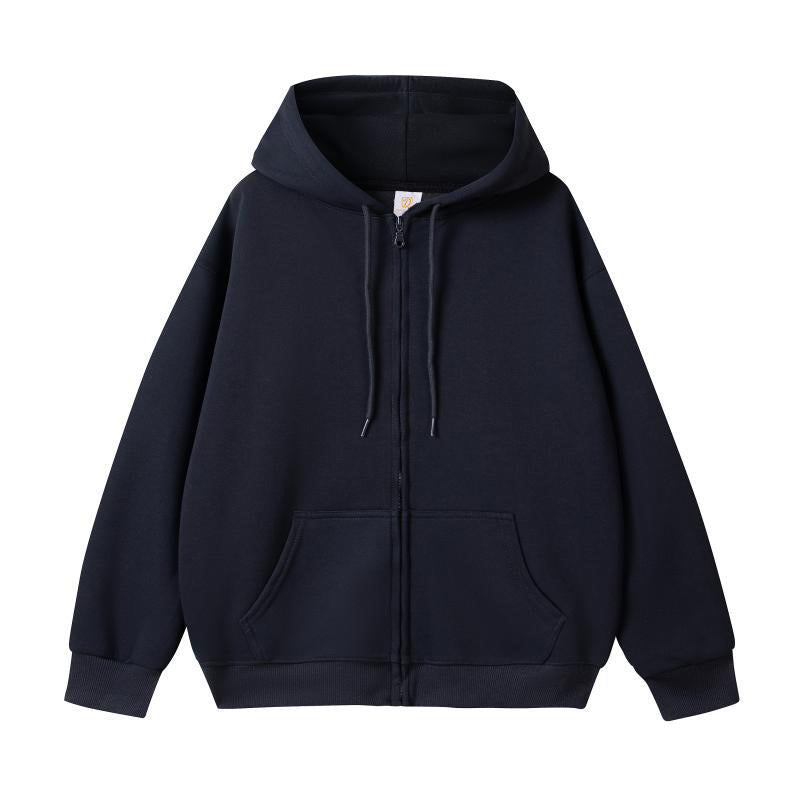 Heavy Cotton Custom Full Zip High Quality Streetwear Plus Size Wholesale Distressed Embroidery Drop Shoulder Pullover Hoodies