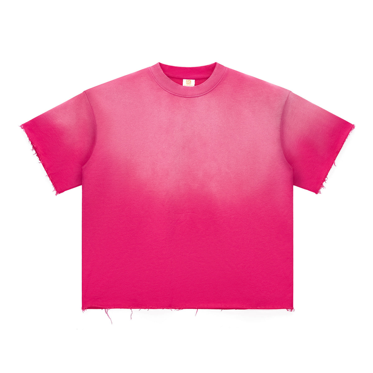 Oem Summer Version Washed Distressed Circle Heavyweight Spray Leopard T Shirt with Gradient Short Sleeves American Style