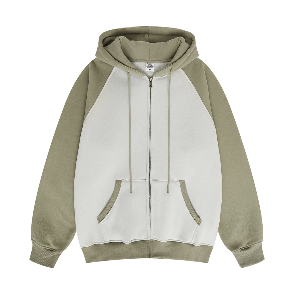 Heavyweight Manufacturer Hoodies Boxy Shoulder-crossing Color-blocked Fleece Loose Custom Puff Printing Fashion Hoodies