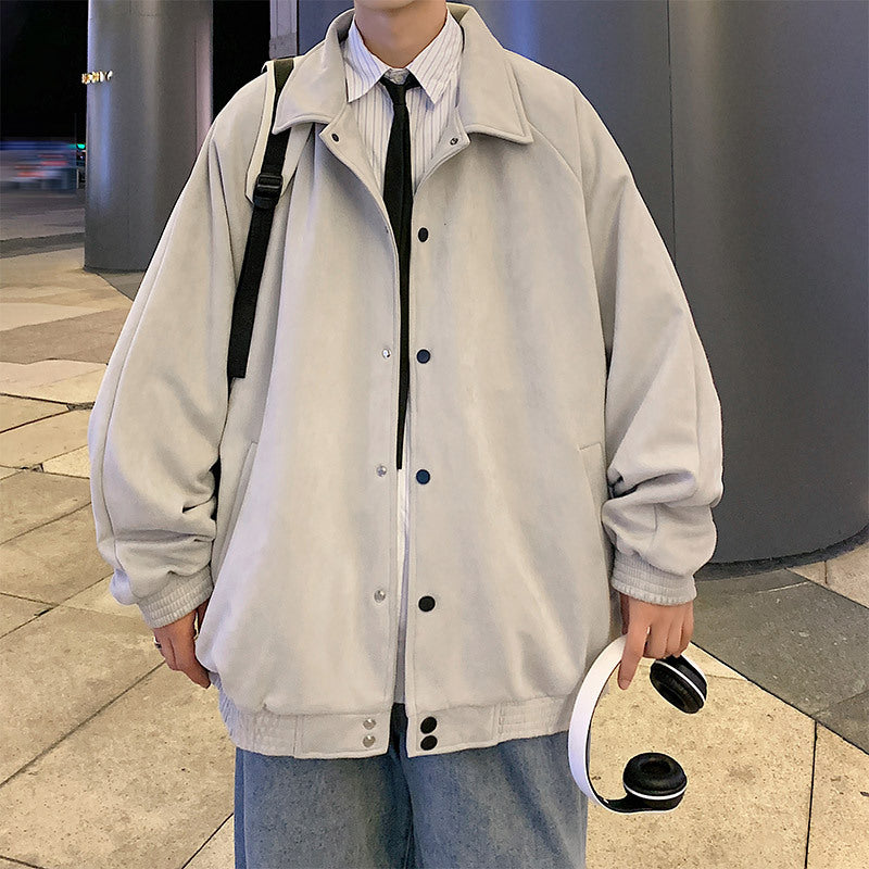 Men's Trendy Brand 4 Color Custom Jacket New Spring Autumn Style Button Down Baseball Shirt Loose Fitting Coat High Quality