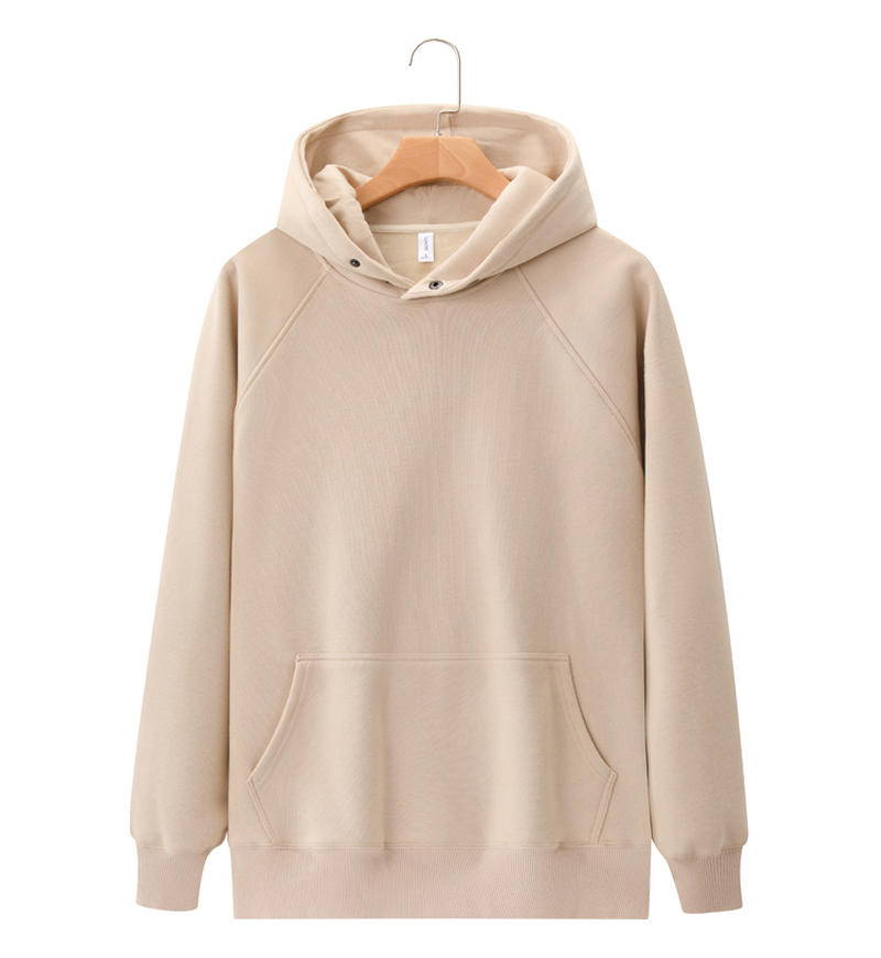 600G Heavyweight Fleece Wireless Double-buttoned Collar High Quality Slanted Shoulder Oversized Hoodies Bulk Wholesale