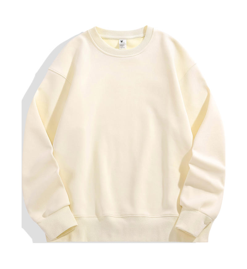Wholesale Hoodies Plus Size High Quality Polyester/Cotton Custom Puff Printing Drop Shoulder Crew Neck Plain Cheap Hoodies
