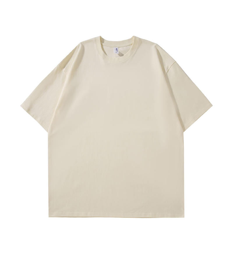 Plus Size Round Neck Heavy Cotton Streetwear Pure Color High Quality Drop Shoulder Wholesale Price t Shirts Printing