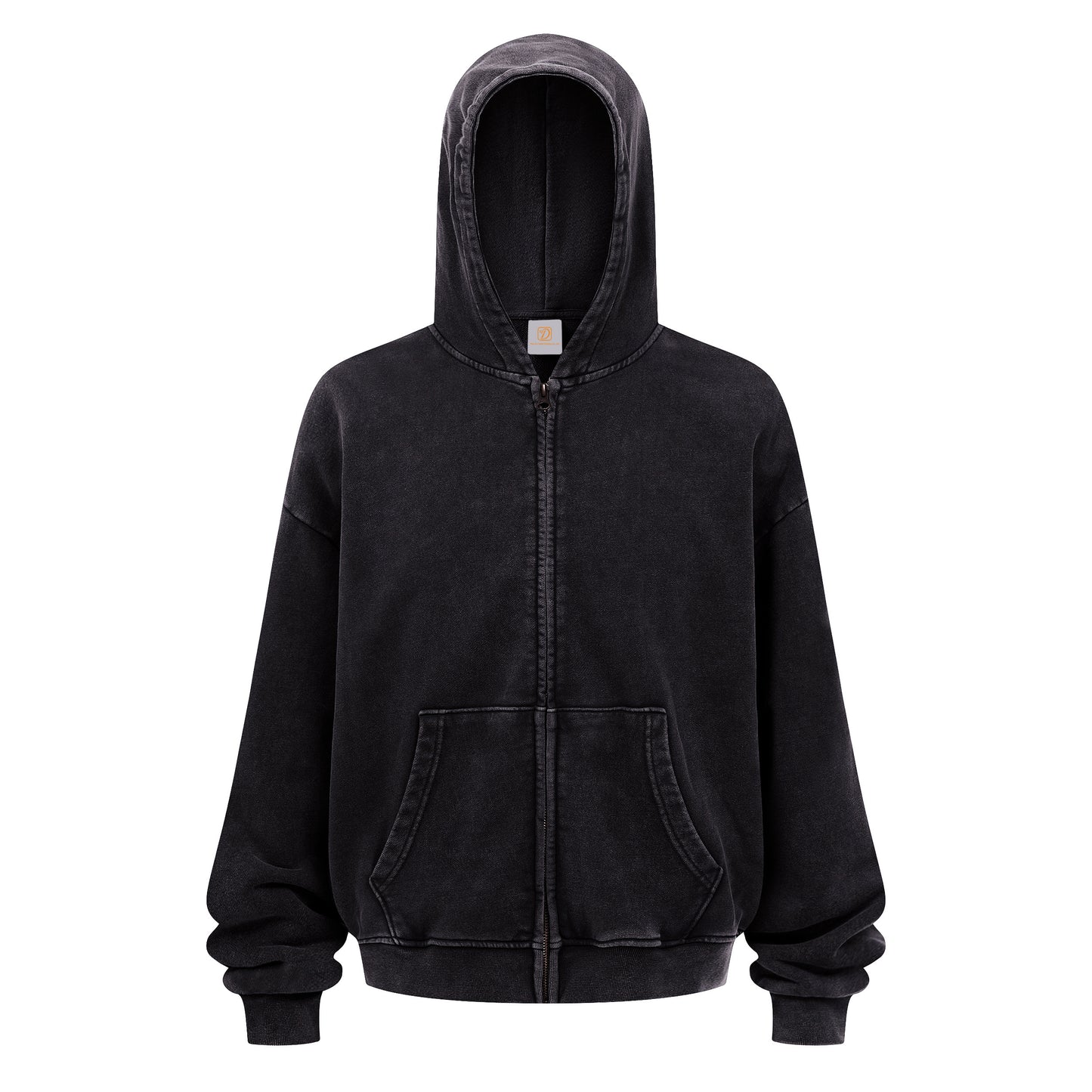 100% Cotton Hoodies Heavyweight Streetwear Custom Zip up Vintage Distressed High Quality Acid Wash Blank Fashion Hoodie for Men