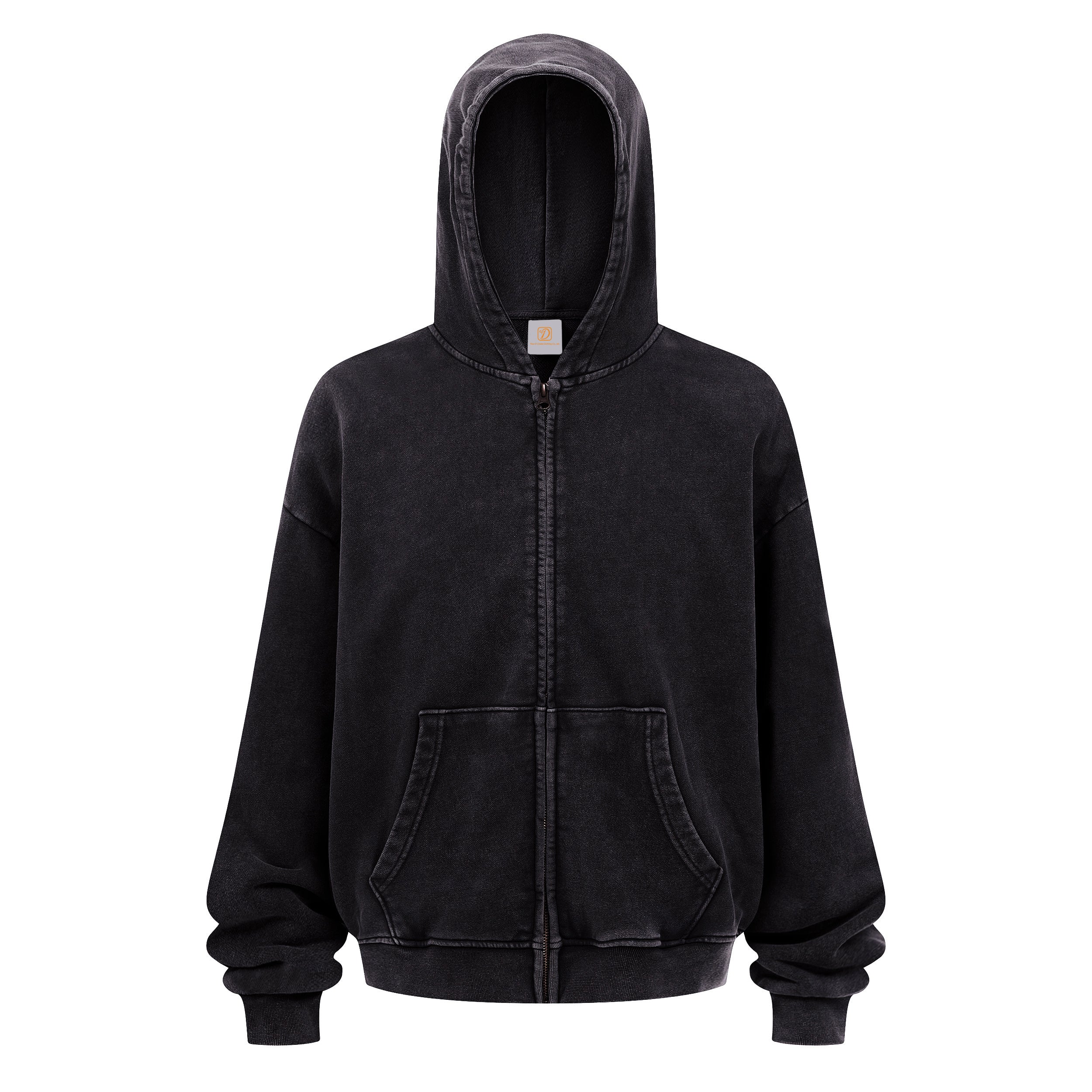 100% Cotton Hoodies Heavyweight Streetwear Custom Zip up Vintage Distressed High Quality Acid Wash Blank Fashion Hoodie for Men