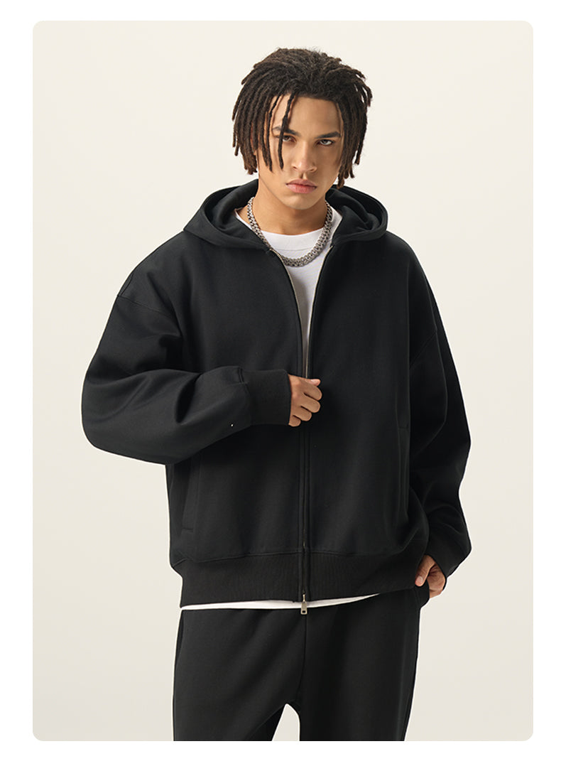Winter Version Streetwear Heavyweight Thermal Lined Zipper Pullover Hooded Sweater in Three Colors with Samples Available
