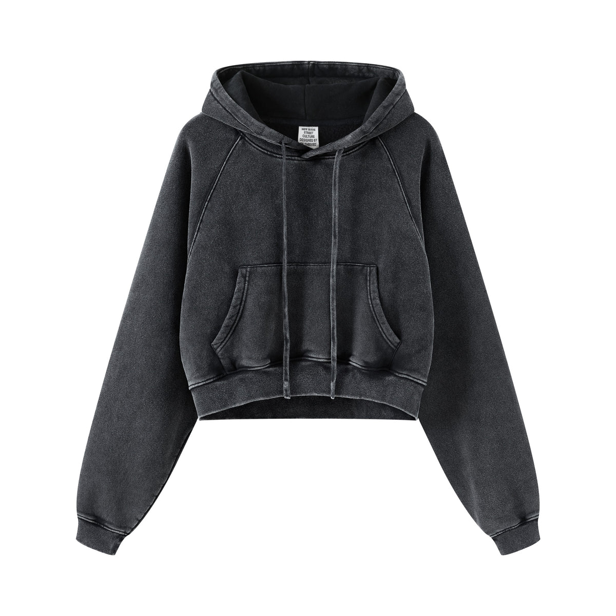 Wholesale 6 Color Washed Cropped Belly Baring Distressed Hoodie High Quality Plain Hoodie Fall and Winter Collection Hoodie