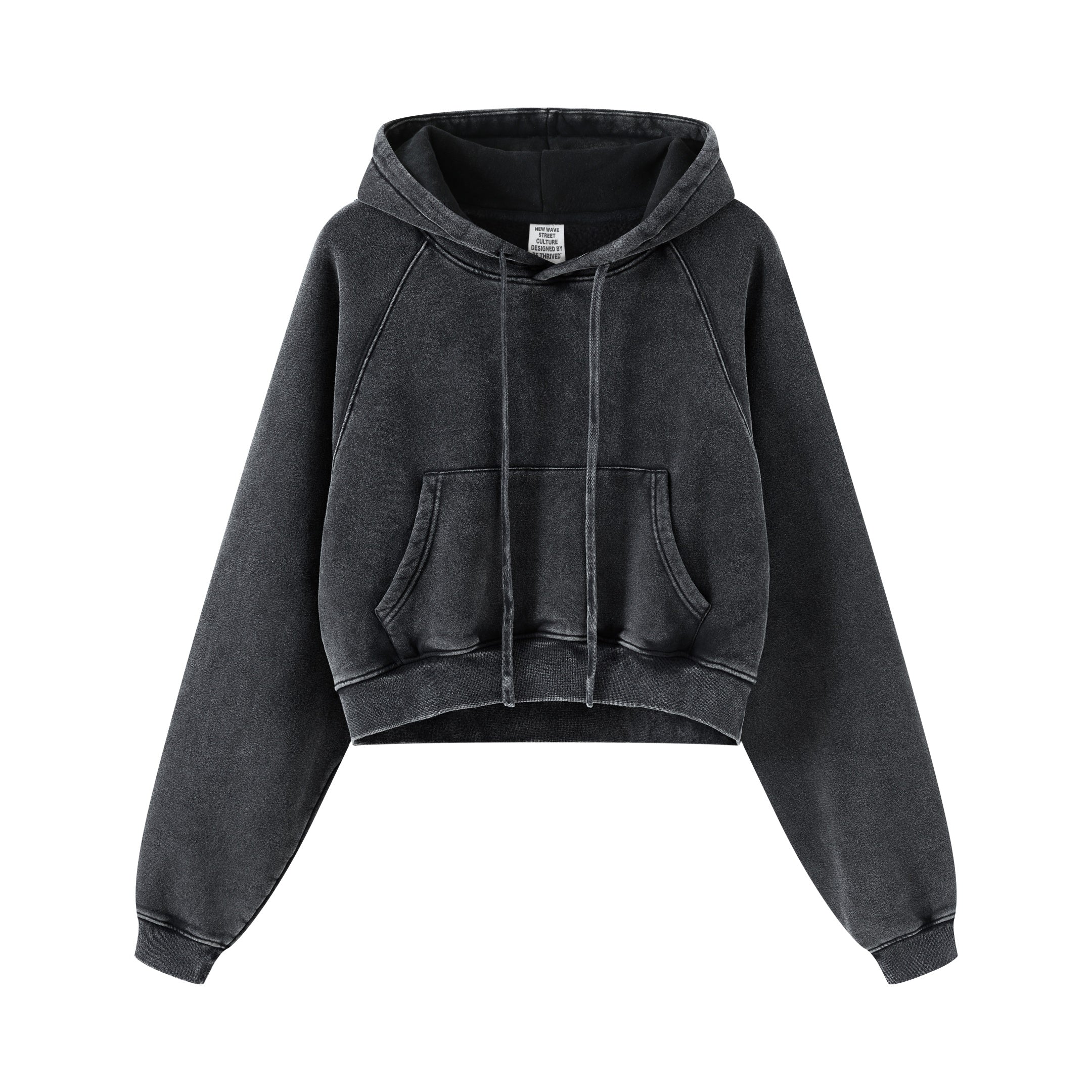 Custom Vintage Washed Streetwear Crop Top High Quality Sublimation Fashion Wholesale Hoodies Women's Hoodies Sweatshirts