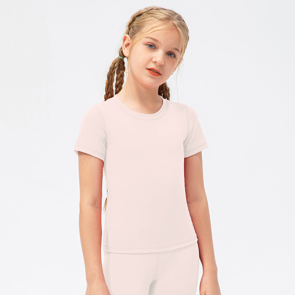 Oem Wholesale Customized Girls' Tight Fitting tank Top Soft and Quick Drying Children's Clothing for Dance Training Back Piece