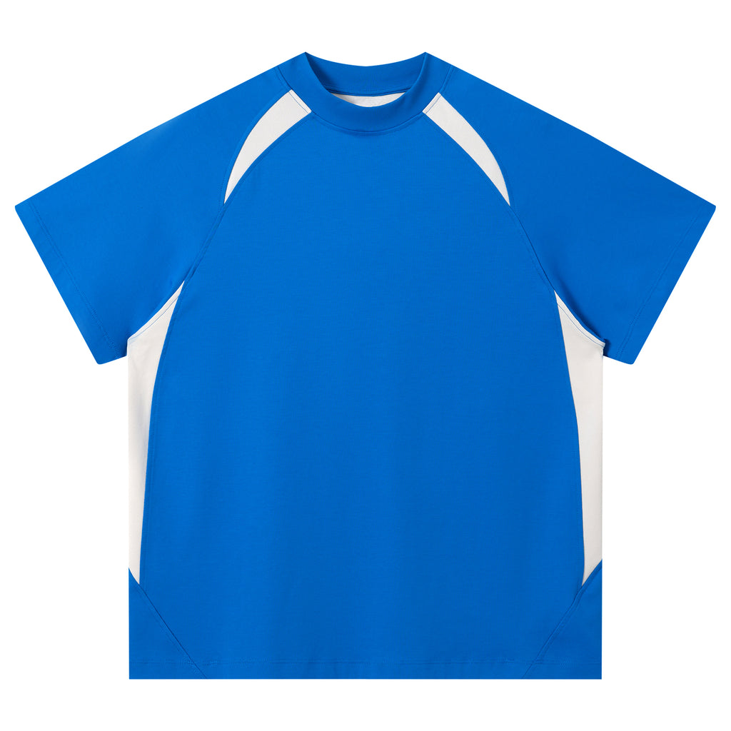 Men's T-shirts Gym New Design High Quality Raglan Sleeve Crew Neck Breathable Summer New Design Contrast Color Splicing T-shirt