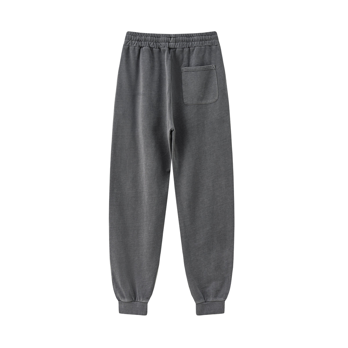 OEM Men Sweatpants 100% Cotton Blanc Loose Ankle Length Washed and Distressed Trousers American Style Fall and Winter Style