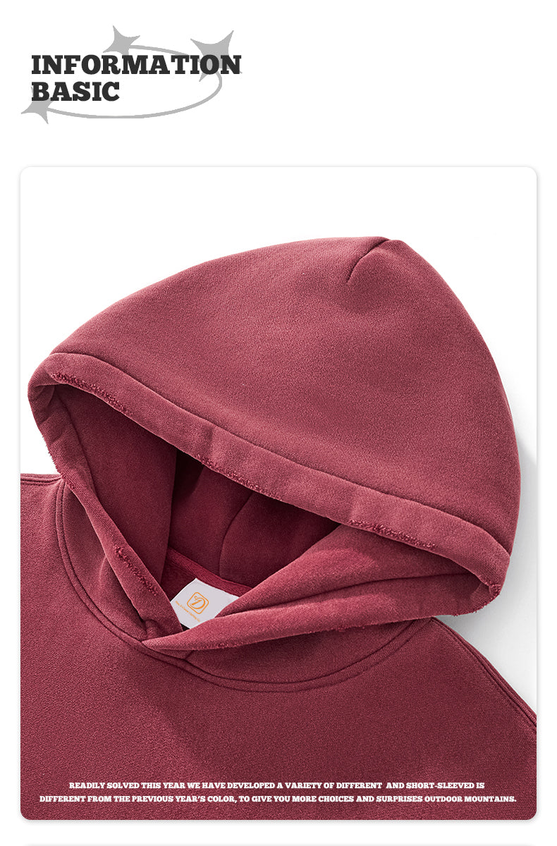 Wholesale Fashion Boxy Vintage Pullover High Quality Puff Printing Hoodies Custom Logo