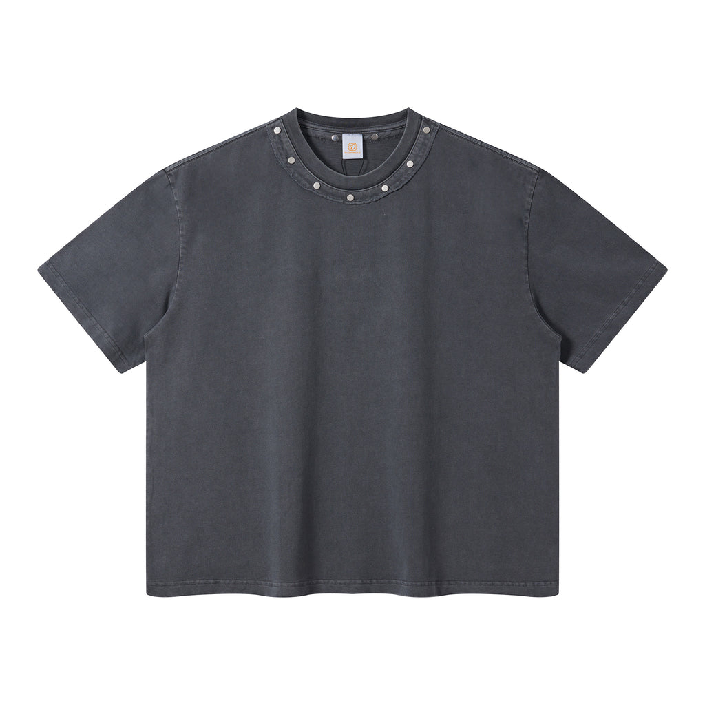 Vintage Boxy Men's T-shirts Streetwear New Style High Quality Custom Washed Heavy Cotton Patchwork Desgin Plain t Shirt 119