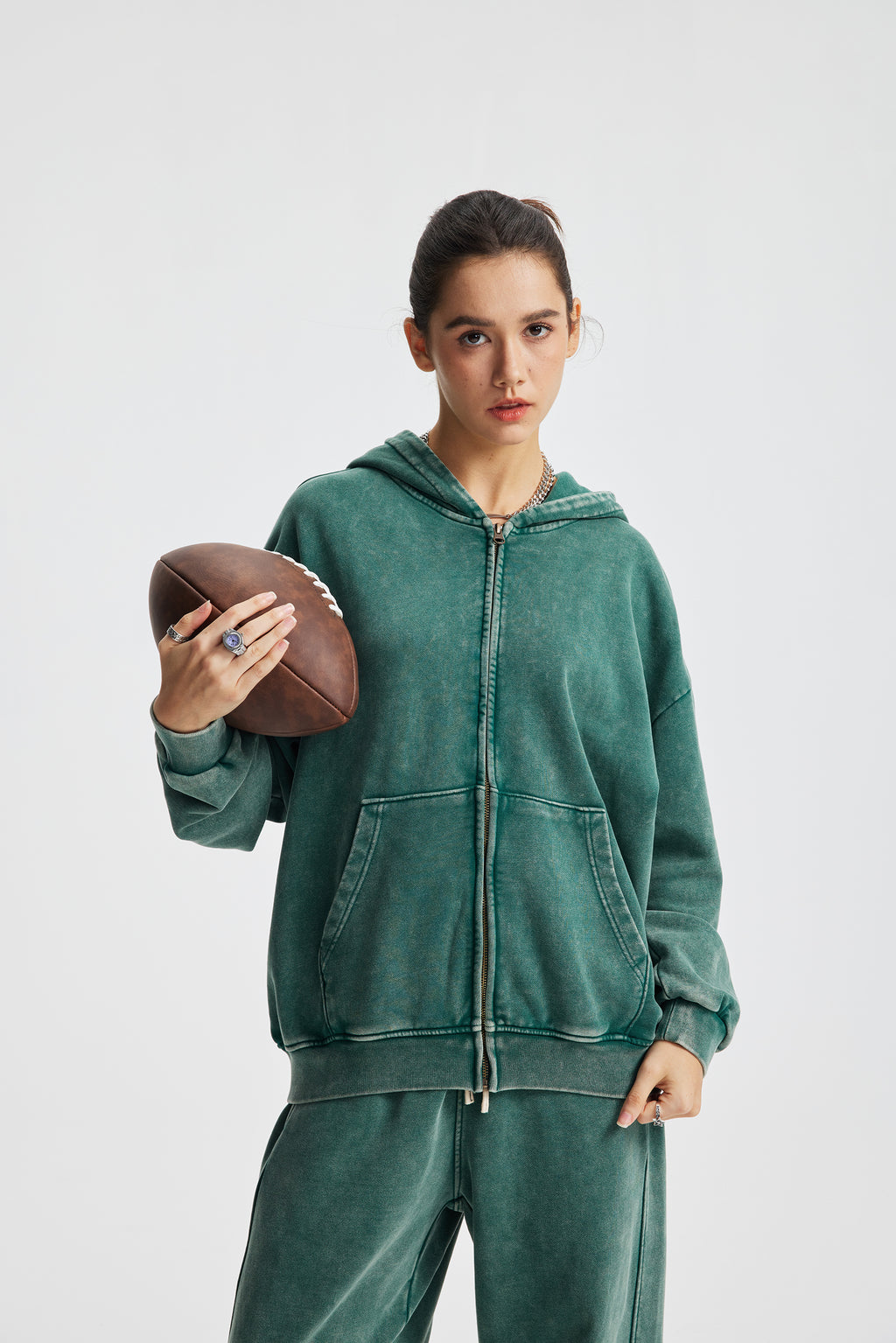 Cotton Wholesale Thick Oversized Hoodie High Quality Zip up Washed Vintage Unisex