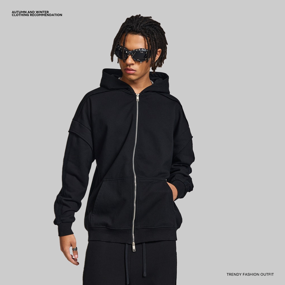 Custom Zip Hoodies Heavyweight Blank Terry Streetwear Drop Shoulder Pure Color High Quality Wholesale Hoodies