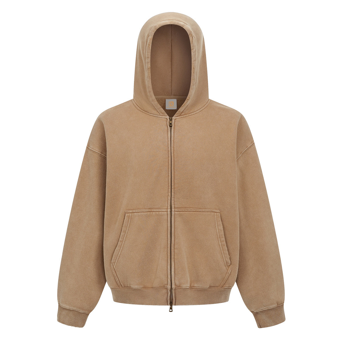Custom Zip up Hoodies Polyester/Cotton Streetwear Boxy Short Style High Quality Waxing Printing Acid Washe Wholesale Hoodies