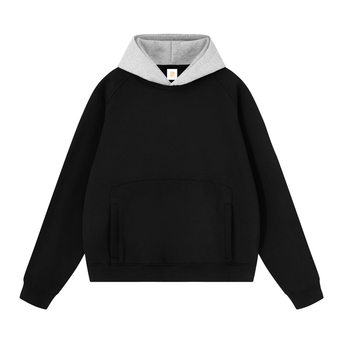 Customized High Quality Fashion Men Hoodies Boxy Contrasting Color Ribbed Loose Fleece Hooded Sweatshirt Winter Collection
