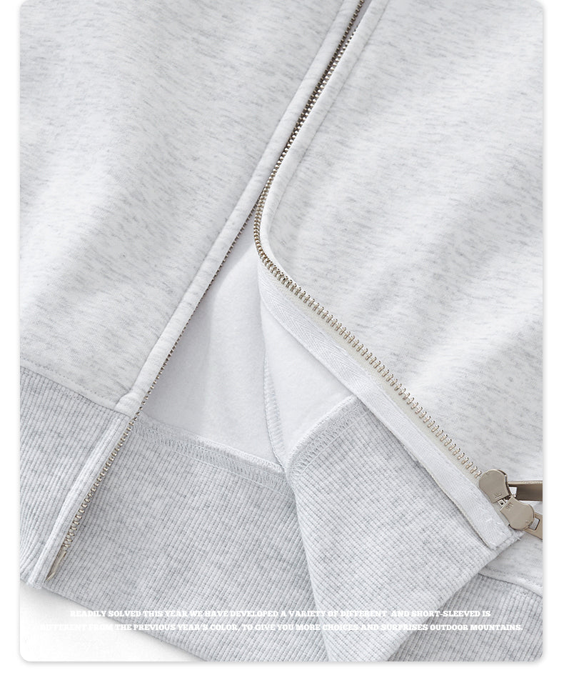 Sublimation Blank Heavyweight Drop Shoulder fleece Full Zipper High Quality Hoodie