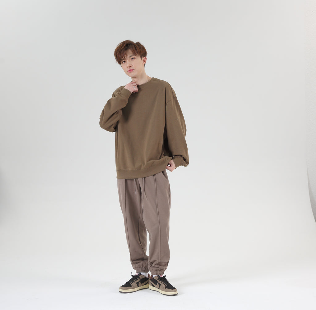 Wholesale Heavyweight Crew Neck High Quality Terry Custom Embroidered Pullover Embroidery Hoodie Blank Men's Hoodies&sweatshirts