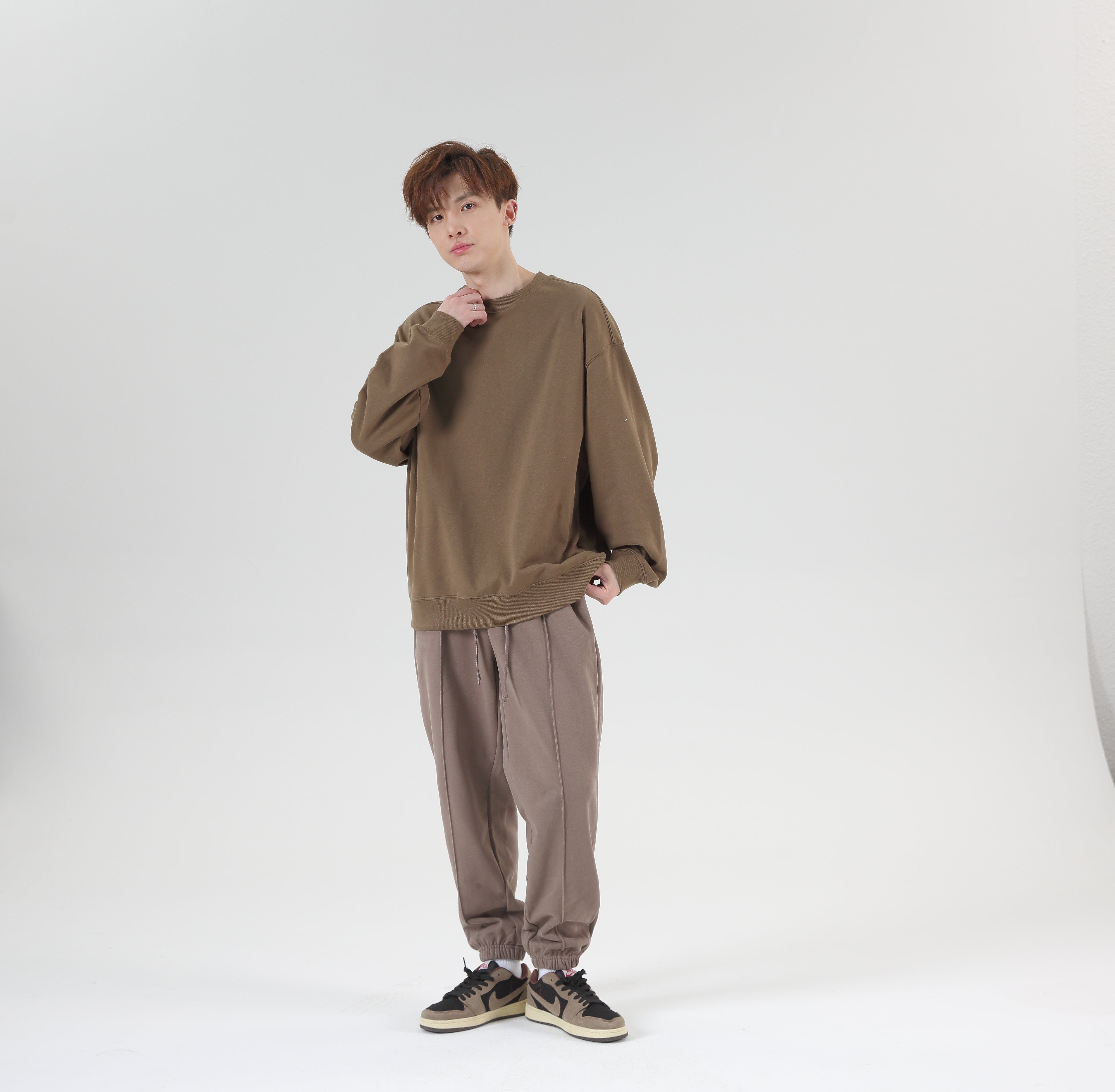 Wholesale Heavyweight Crew Neck High Quality Terry Custom Embroidered Pullover Embroidery Hoodie Blank Men's Hoodies&sweatshirts