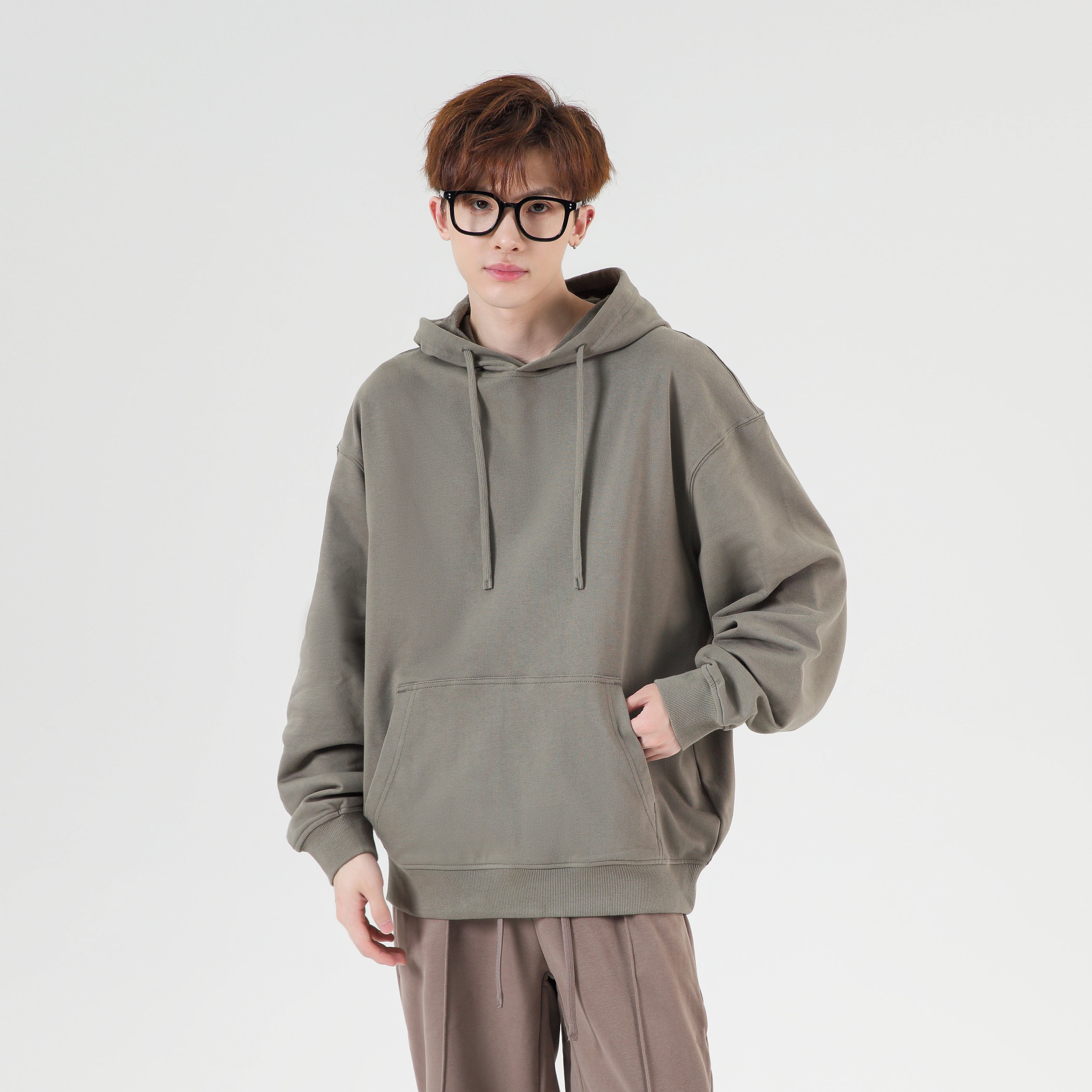 Heavy Cotton Custom French Terry Loose Oversized Drop Shoulder Streetwear Pure Color High Quality Pullover Wholesale Hoodies