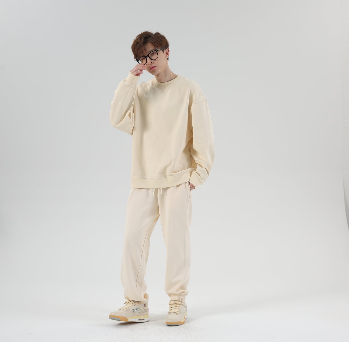Wholesale Heavyweight Crew Neck High Quality Terry Custom Embroidered Pullover Embroidery Hoodie Blank Men's Hoodies&sweatshirts