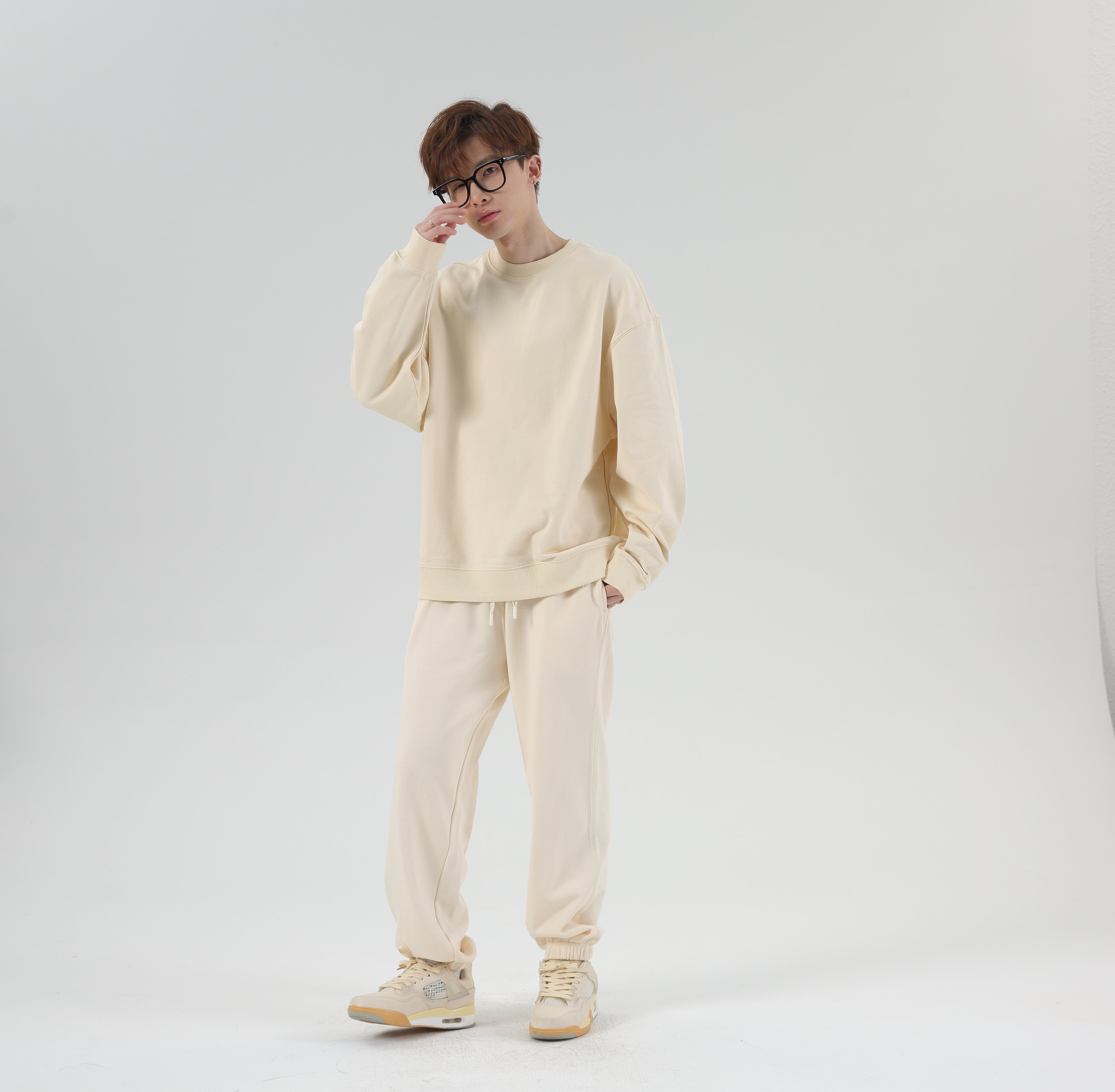 Wholesale Heavyweight Crew Neck High Quality Terry Custom Embroidered Pullover Embroidery Hoodie Blank Men's Hoodies&sweatshirts