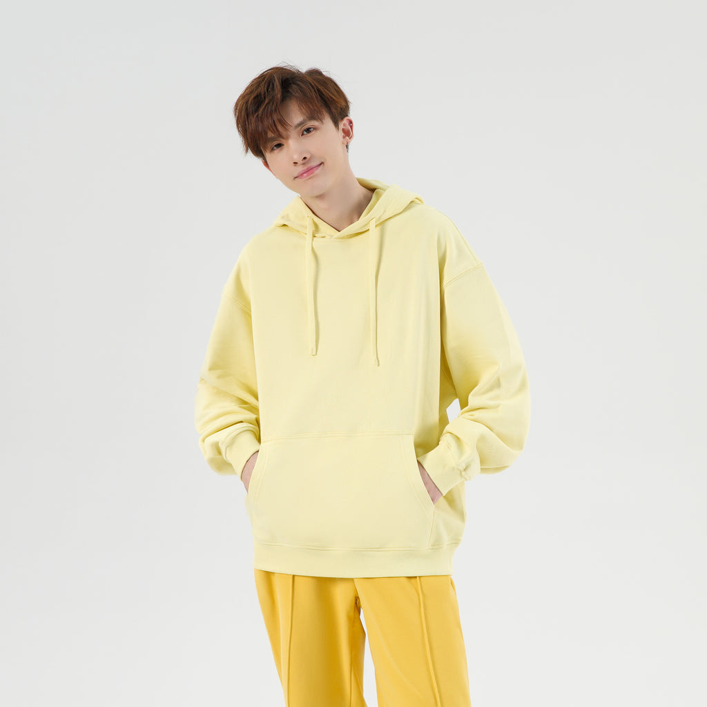 Heavy Cotton Custom French Terry Loose Oversized Drop Shoulder Streetwear Pure Color High Quality Pullover Wholesale Hoodies