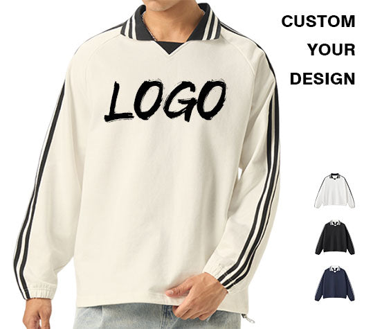 Wholesale Price Hoodies Custom Streetwear Fashion Polo Heavy Weight Heavy Cotton Stand Collar High Quality Men's Hoodies