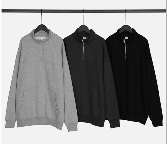 Heavyweight Streetwear Custom Half Zip Fleece Pullover High Quality Streetwear Heavyweight Custom logo Hoodie