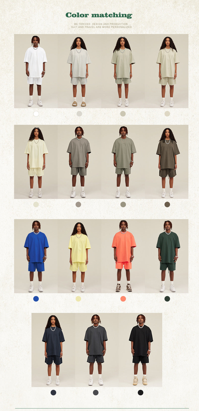 Plus Size Drop Shoulder Custom logo 100% Cotton High Quality Heavyweight Streetwear Tf Transfers for t Shirts Set