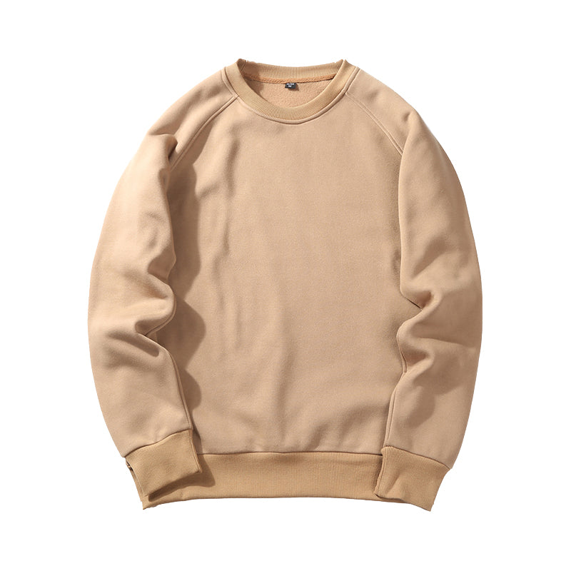 All Polyester Fiber Slanted Shoulder Fleece Pullover with Round Neck and Loose Fit Design Fall and Winter Style Men High Quality