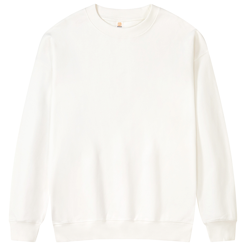 Manufacturer Hoodies Pure Cotton French Style Looped Loose Fitting Slightly Dropped Shoulder Round Neck Pullover Vintage Style