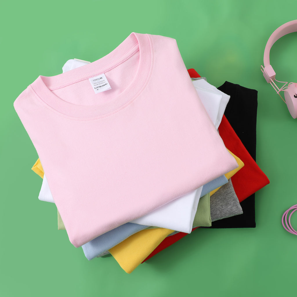 100% Cotton High Quality Streetwear Blanks Screen Print Short Sleeve Regular Fit Custom Round Neck Drop Shoulder Heat Transfers for T-shirts