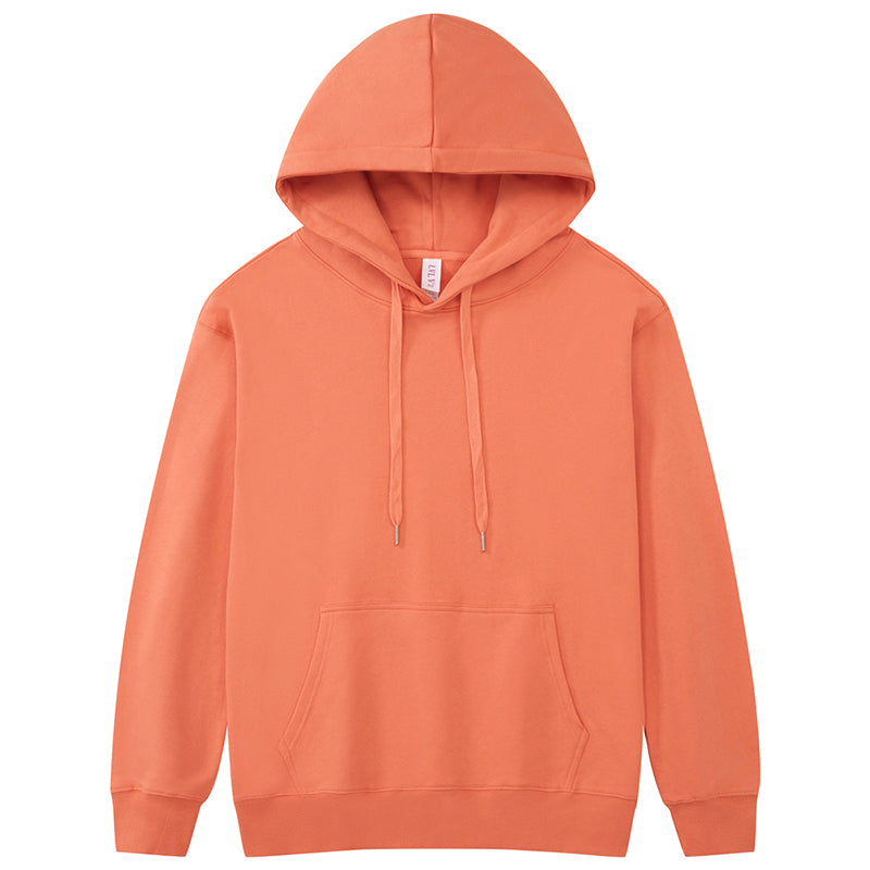 Wholesale 100% Cotton Drop Shoulder Custom logo Pure Color Round Neck Cheap Streetwear Screen Print Men's Hoodies