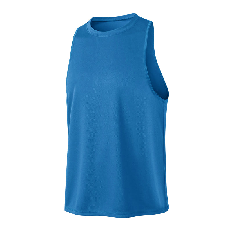 Men's T-shirts Sleeveless Breathable Quick-drying Polyester Streetwear Custom Round Neck High Qualit Heat Transfers for T-shirts