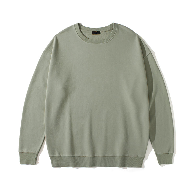 14 Color 330 Grams(100% Cotton Loose Fitting Round-neck Pullover with Dropped Shoulders Oversized Design Winter Collection