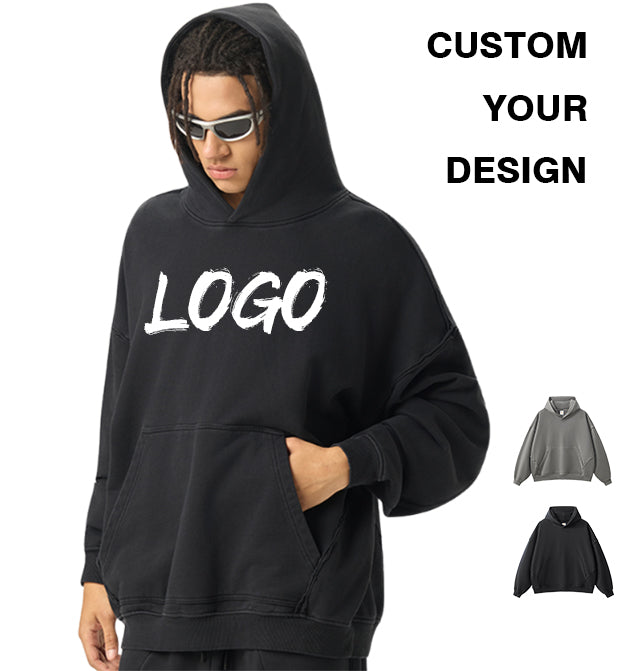 Men's Hoodies Heavy Cotton Custom Terry Washed Heavyweight Wholesale Price Blank Pullover High Quality Streetwear Hoodie for Men