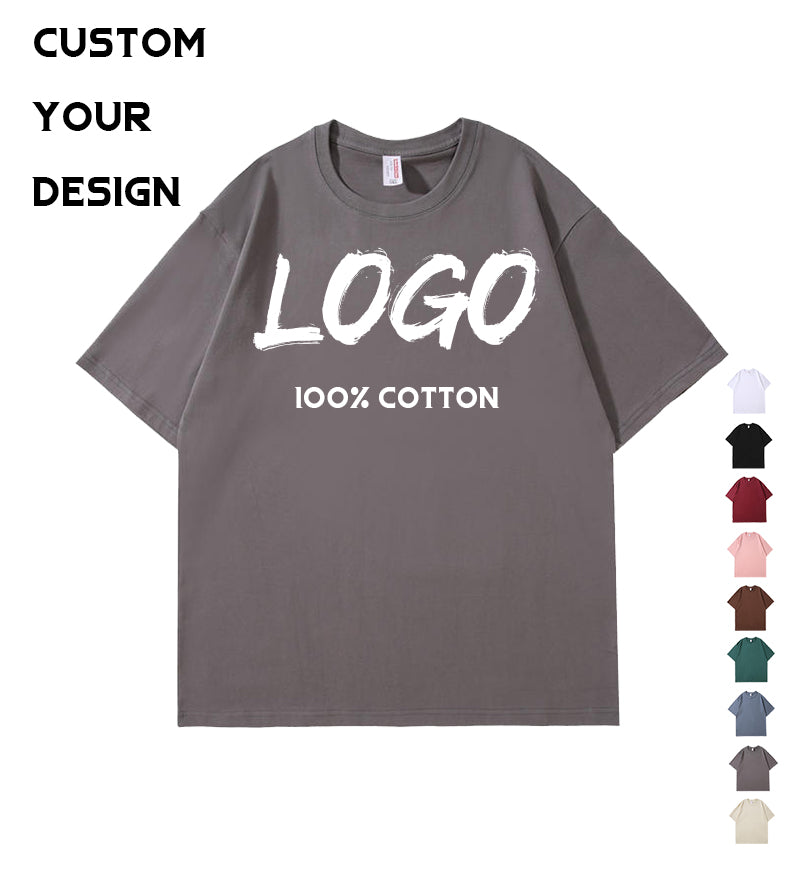 Customized t Shirts Wholesale Drop Shoulder Pure Color Unisex High Quality Blank Streetwear Round Neck 100% Cotton Plain t Shirt