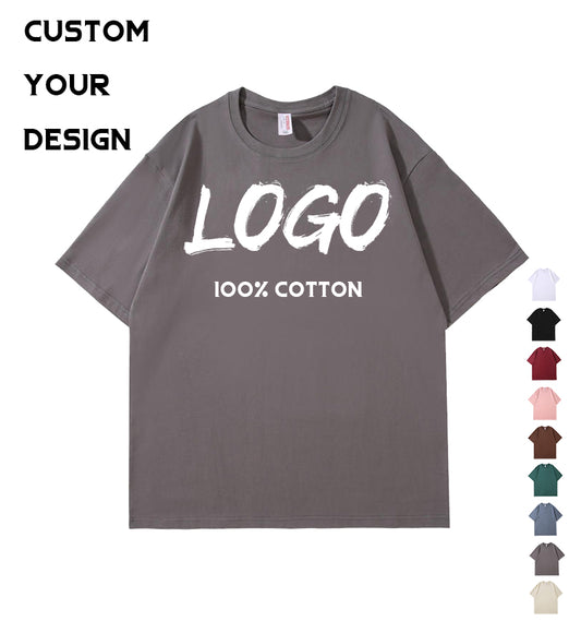 Customized t Shirts Wholesale Drop Shoulder Pure Color Unisex High Quality Blank Streetwear Round Neck 100% Cotton Plain t Shirt