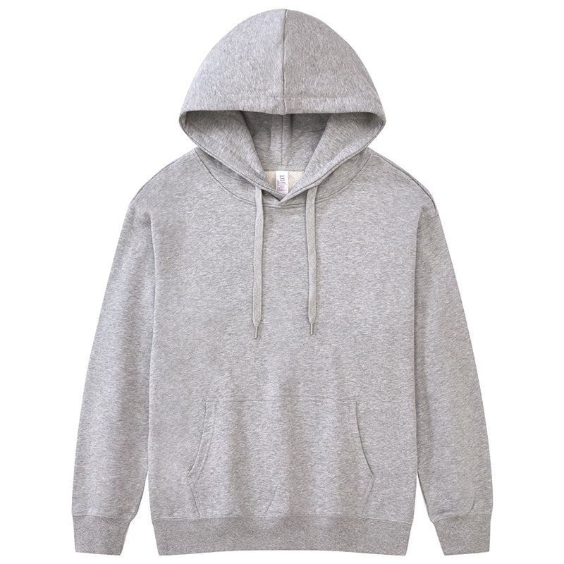 Wholesale Pure Cotton Loose Fitting Slightly Dropped Shoulder Hooded Pullover Hoodie Customize Your Own Exclusive Design