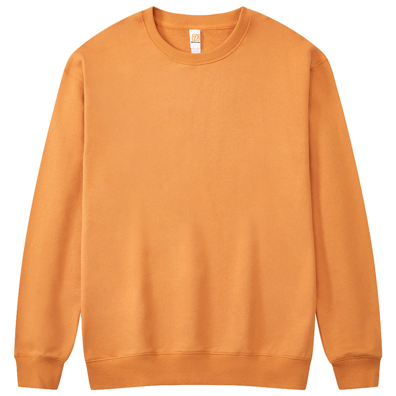 Hot Selling Custom Heavy Cotton Loose Round Neck Pure Color High Quality Drop Shoulder Long Sleeve Streetwear Heavyweight Hoodie
