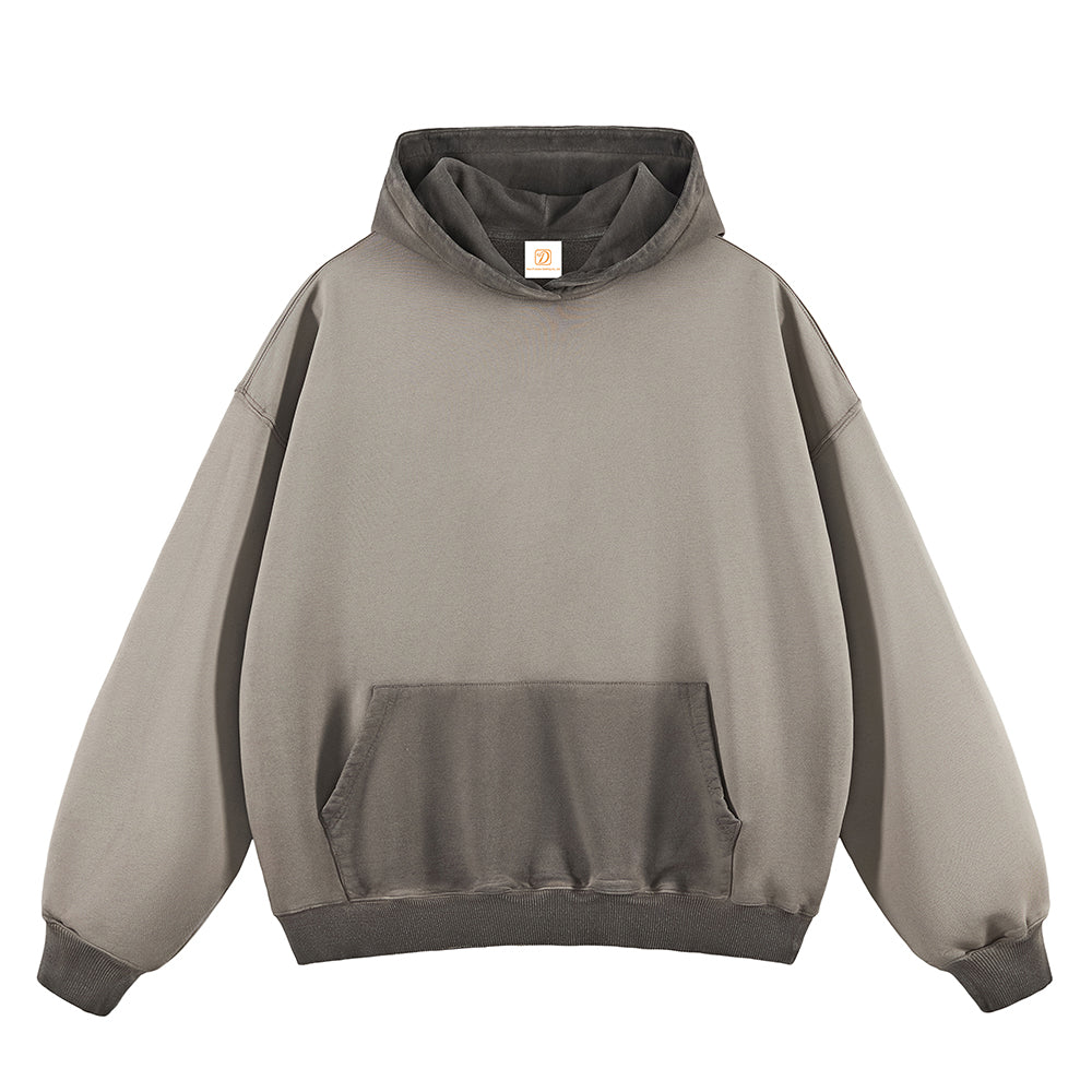 Customized Blank High Quality Washed 100% Cotton 420G Heavyweight Puff Print Drop Shoulder Winter Men's Hoodies & Sweatshirts
