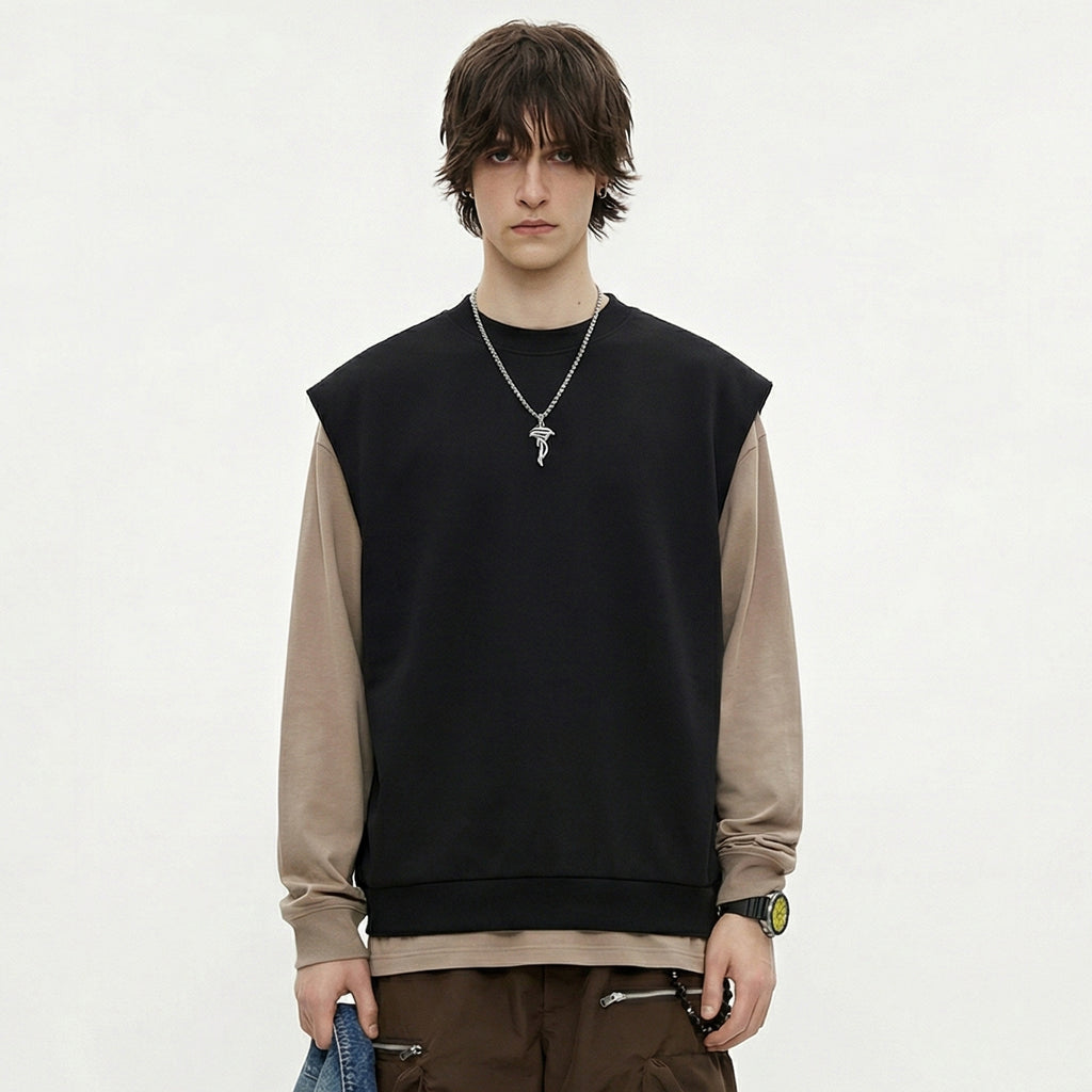 Men's Casual T-shirt Custom Streetwear Design High Quality Blank Sleeveless Round Neck Wholesale Summer Loose Sleeveless T-shirt
