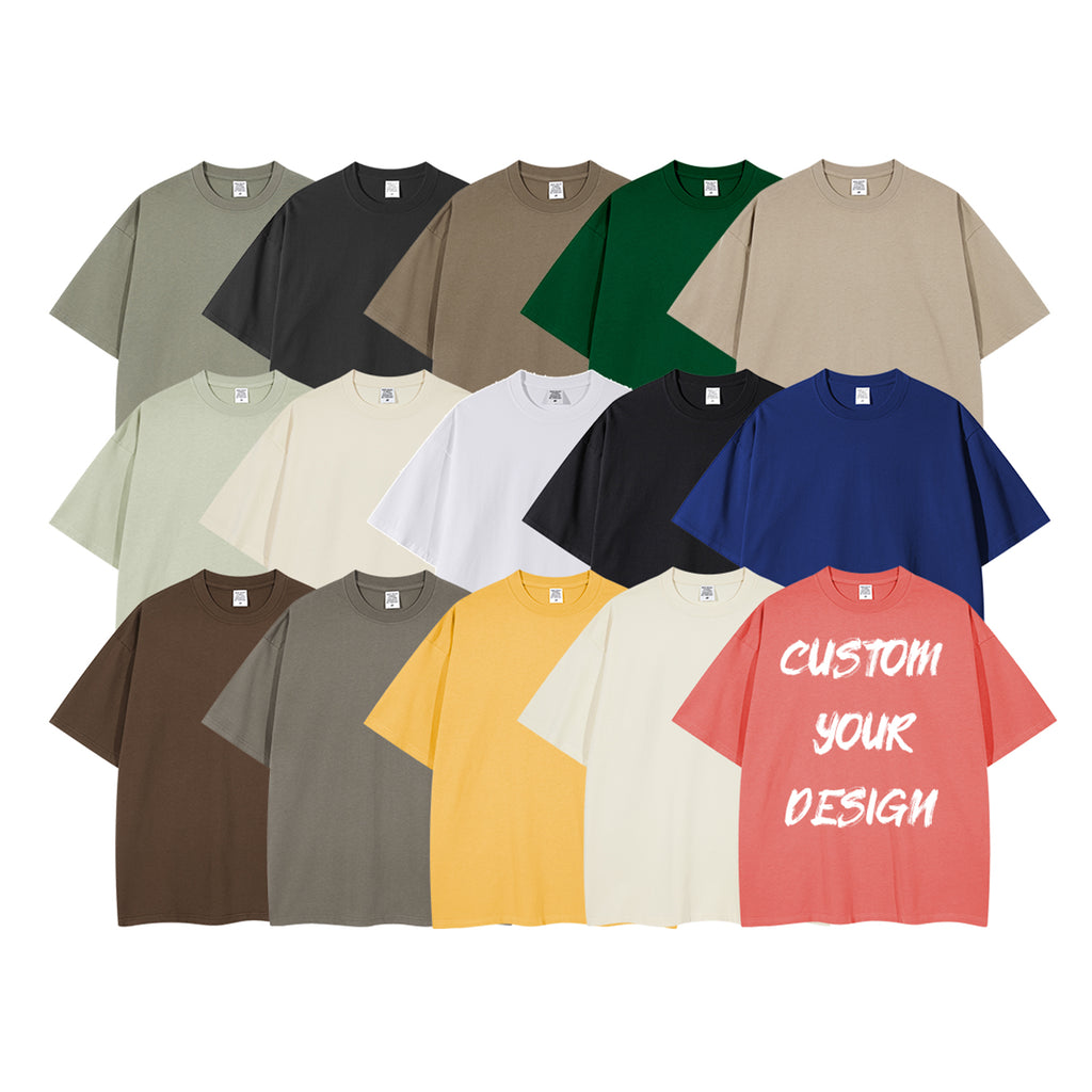 Custom Tshirts Top Quality Sublimation Streetwear Heavy Cotton Multi Color Blank Loose Drop Shoulder Plain Tshirts for Printing